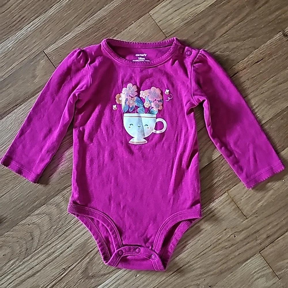 Carter's Baby Girls Size 18 Months Bundle of Qty 3 Fall Winter One-Piece Outfits